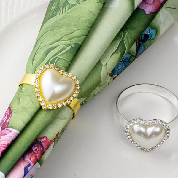 Heart Shape Pearl Napkin Ring