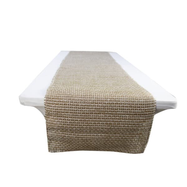 Table Runner Brown and White