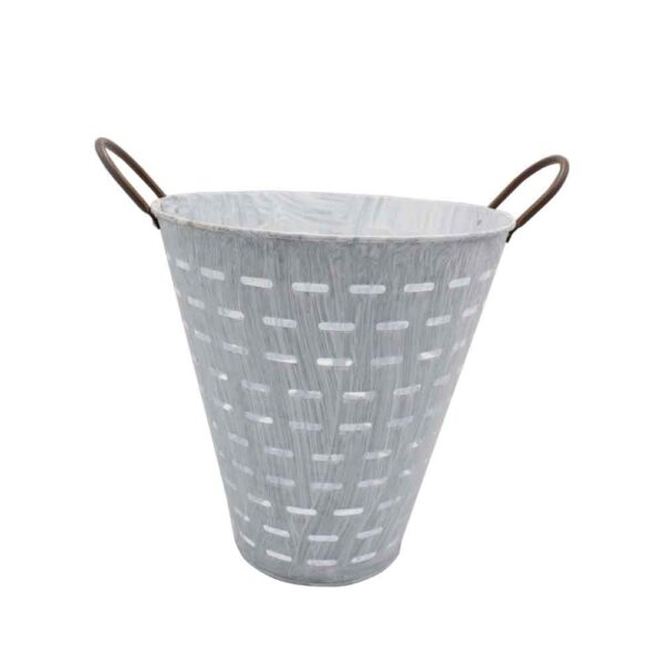 Metal Flower Pot White