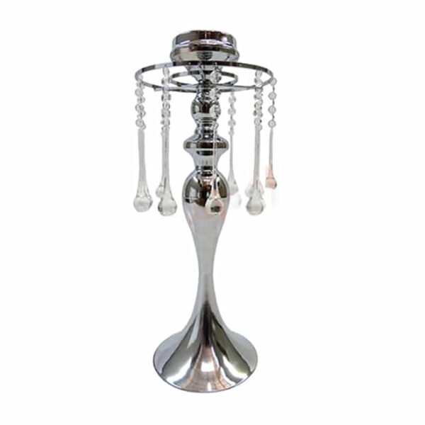 Crystal candle stand silver