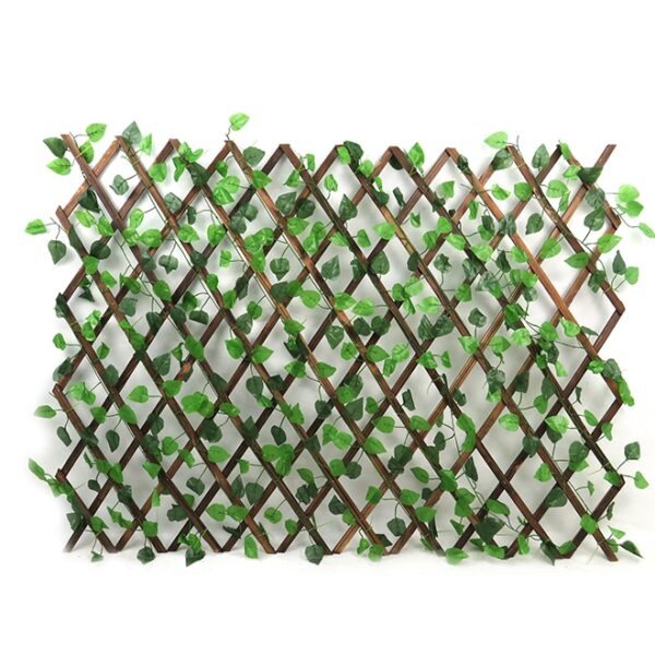 Wooden Fence with Leaves