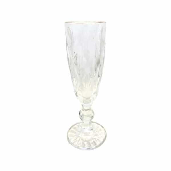 Gold rimmed champagne glass