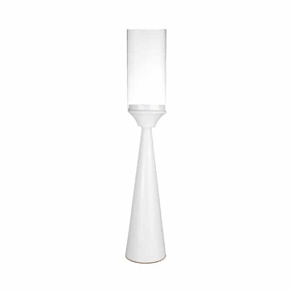 Candle Stand White/Glass 60cm