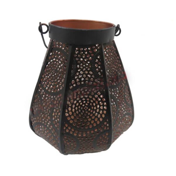 Lantern black with battery operated light