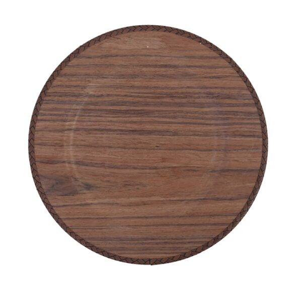 Plastic Underplate Wooden finish 33cm