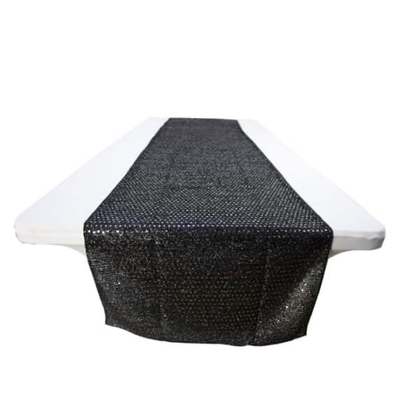 Black/Silver Disco Table Runner