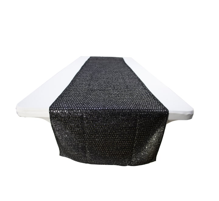 Black/Silver Disco Table Runner