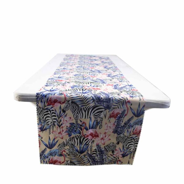 Table Runner Zebra Flamingo Pattern
