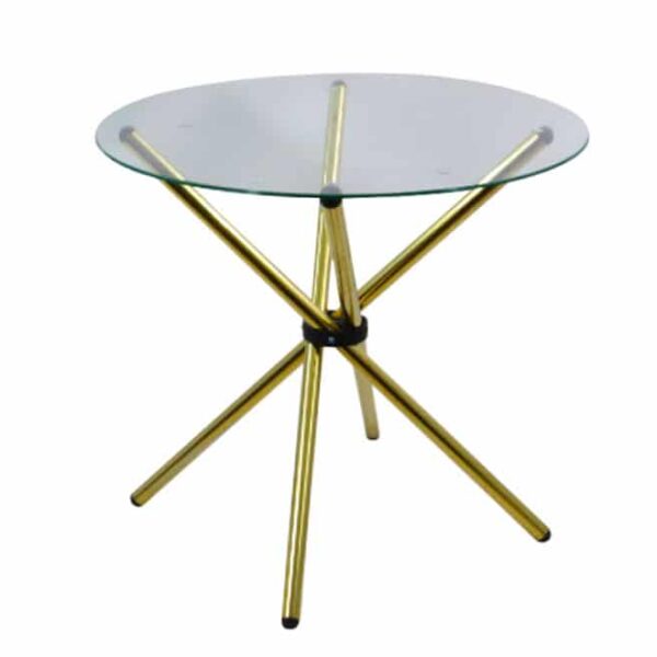 Round Glass Table With Metal Legs