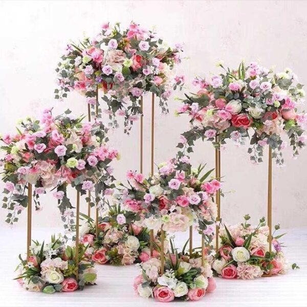 Gold Metal Flower Stand 4 pce