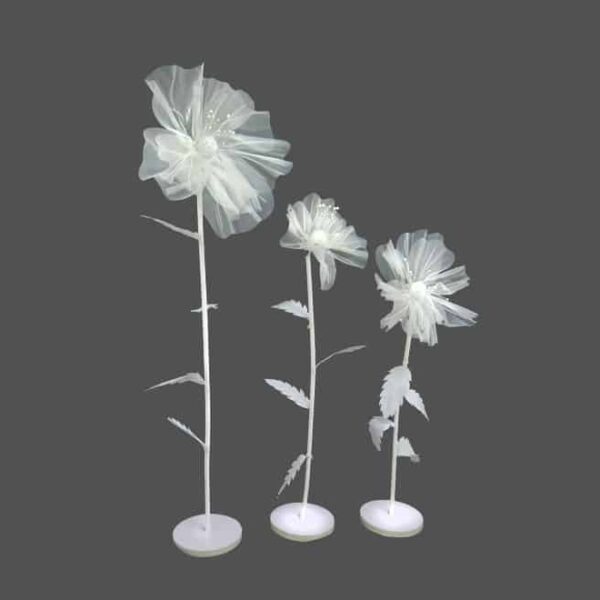 Flower decor 3pc white