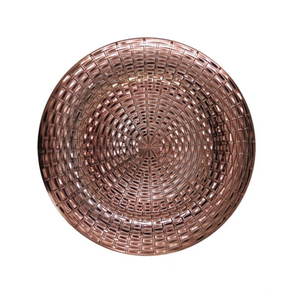 Weave pattern plastic underplate rose gold