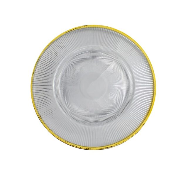 Plastic clear underplate gold edge 33cm