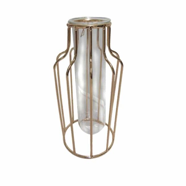 Candle stand gold with glass cover