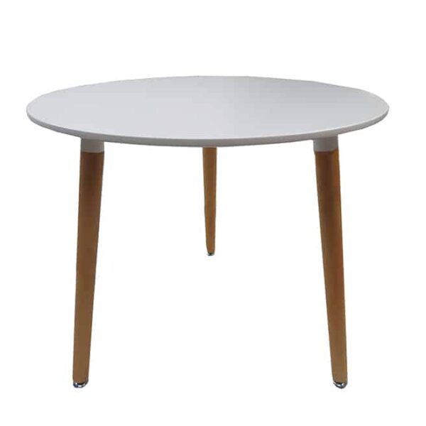 White Round MDF Wood Dining Table