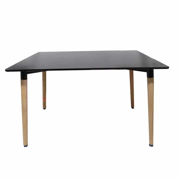 Rectangular black dining table 120x80cm