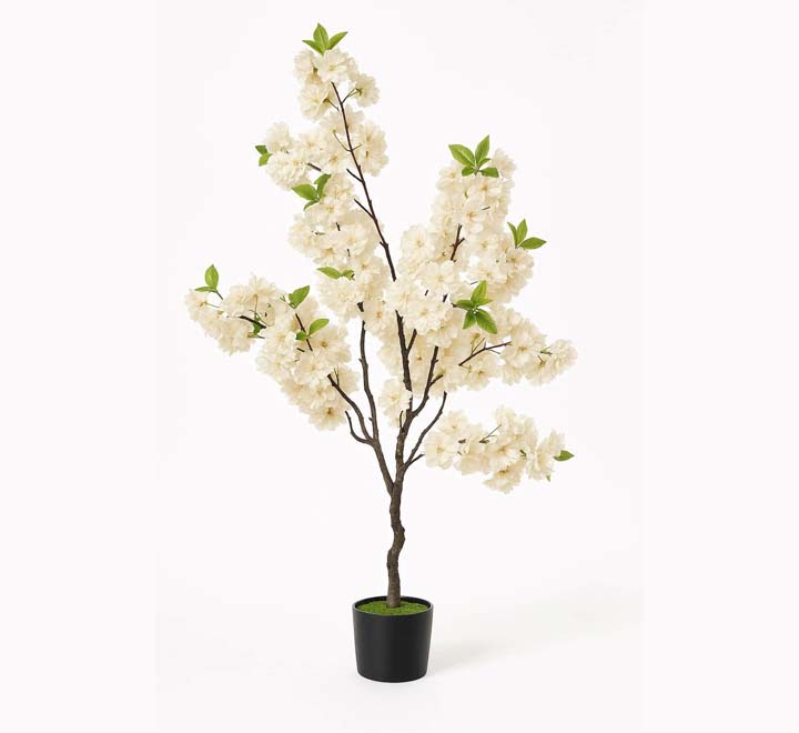 Artificial Cherry Blossom Tree Cream 1.3m