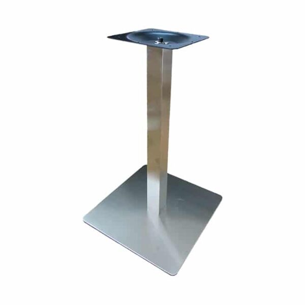 Square Cafe Table Base Brushed Steel