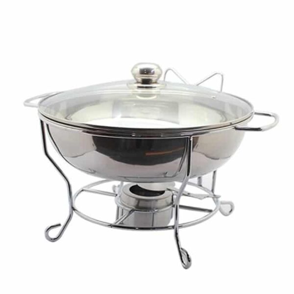 Round Chafing Dish with Glass Lid