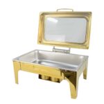Glass Top Chafing Dish Gold