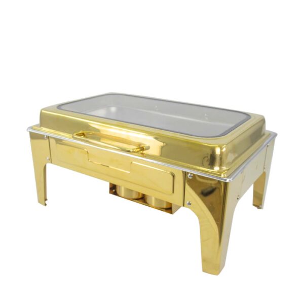 Rectangular Glass Top Chafing Dish