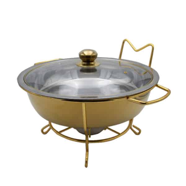 Gold Chafing Dish with Glass Lid