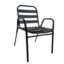 Steel Chair with Arms Black