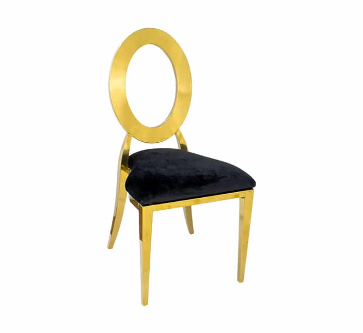 Gold Eye Chair Black Seat