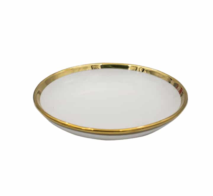 Dinner Plate with Gold Rim 10.5