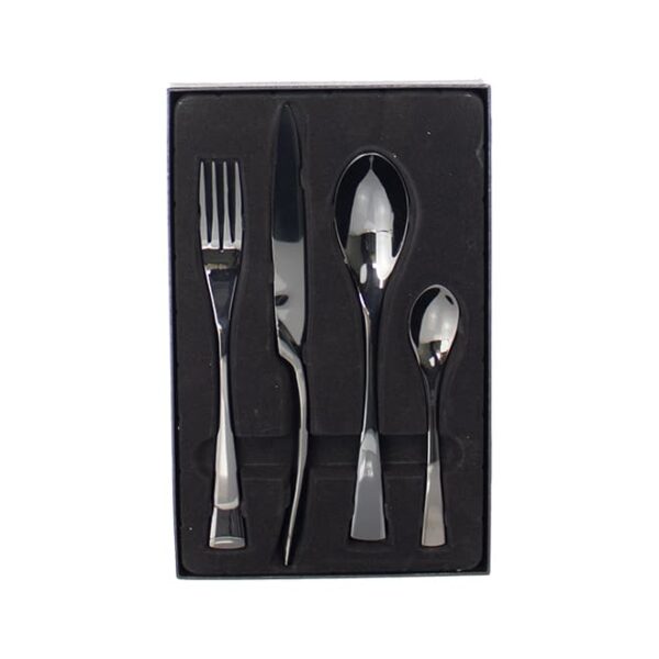 4pc Designer Black Cutlery Set