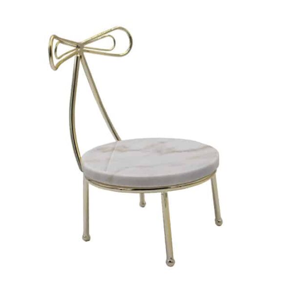 Marble Cake Chair White/Gold