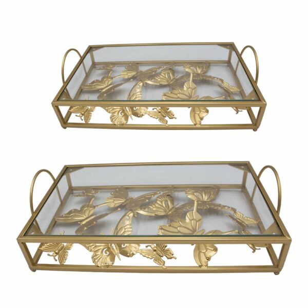 Rectangle Butterfly Biscuit Stand 2pc
