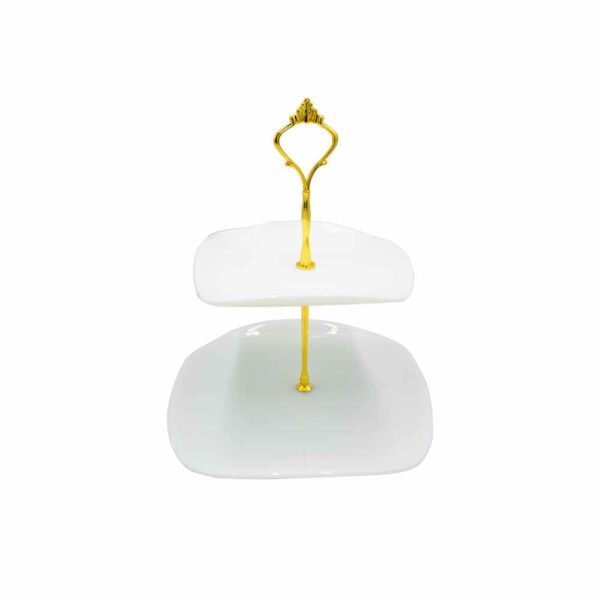 2 Tier Cake Stand White