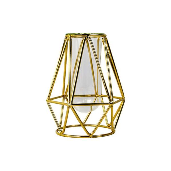 Gold Candle Stand With Glass Inset