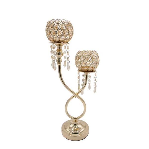 Crystal Candle Stand Gold