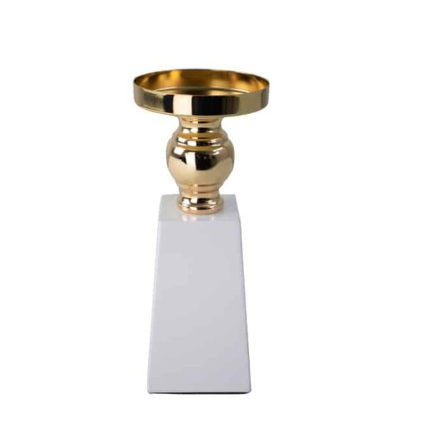 White Pillar Candle Stand