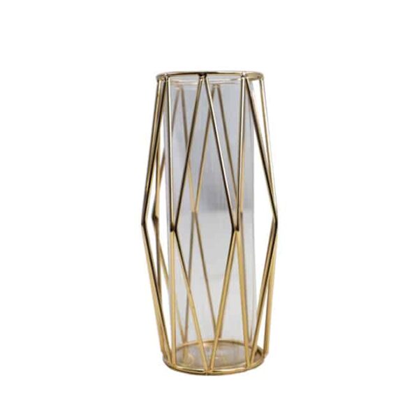 Gold Candle Stand with Glass Insert