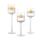 3pc Glass Candle Holders