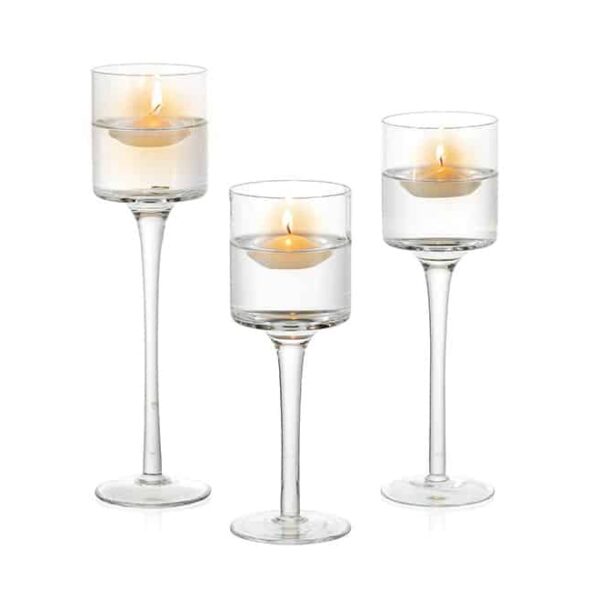 3pc Glass Candle Holders