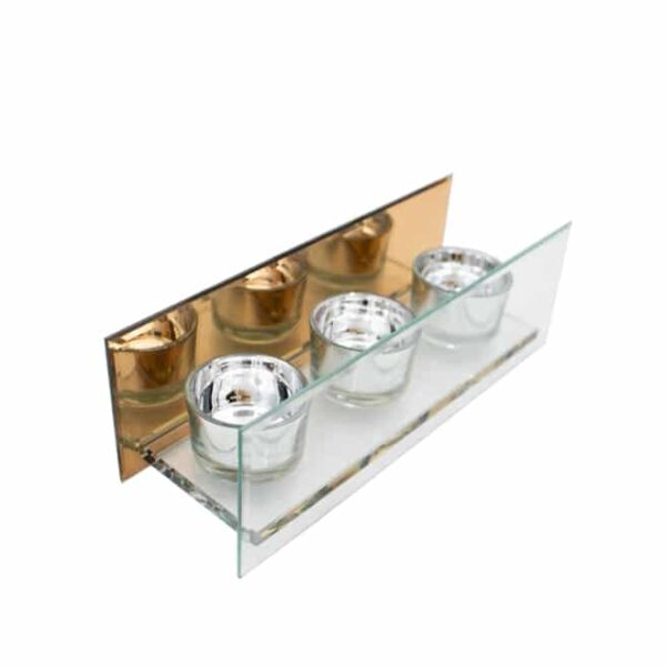 3pc Cup Candle Stand Gold