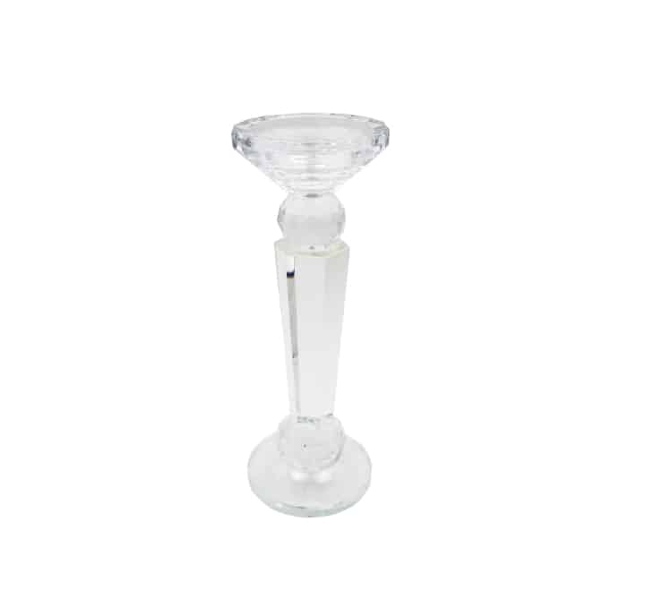 Glass Candle Stand Pillar 25.5cm