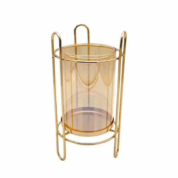 Gold Glass Candle Holder