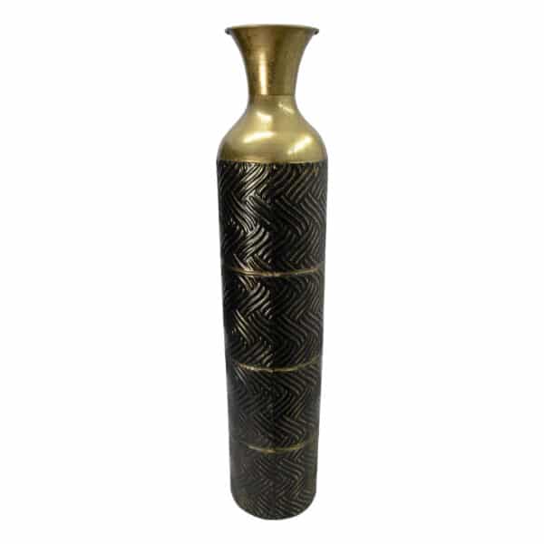 Metal Vase Black and Gold 80cm