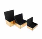 3pc Mirror Trinket Box Gold