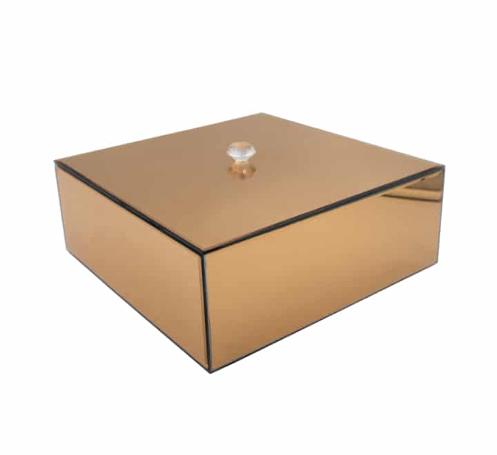 Gold Mirror Box Crystal Handle