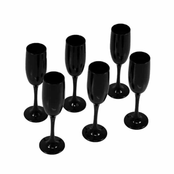 Black Champagne Glass 6pc