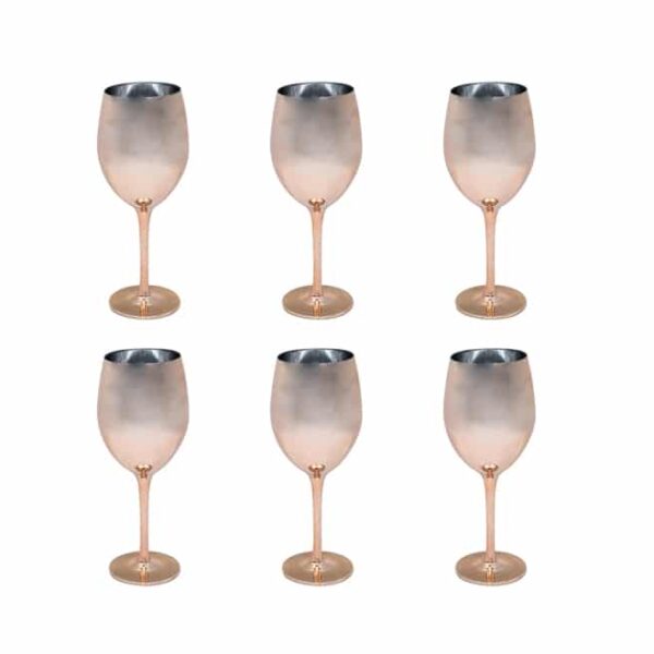 Wine Glass Rose Gold 6pc