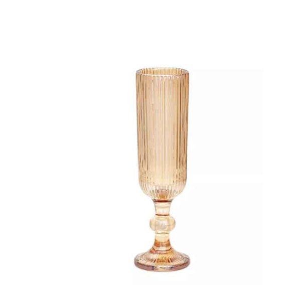 Champagne Glass Ribbed Pattern