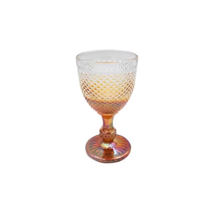 Wine Glass 2 Tone Clear/Gold