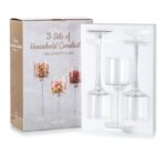 3pc Glass Candle Holders
